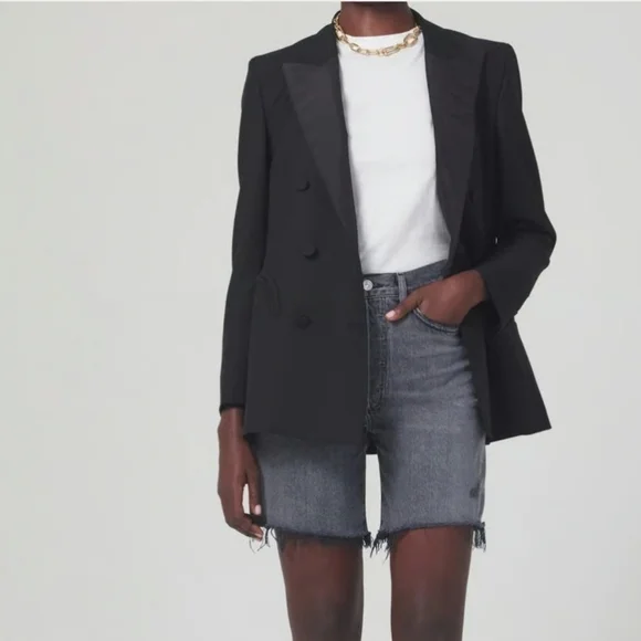 Citizens Of Humanity Grayish-black Hi-Waist Button Fly Jean Shorts Size 32! NWT! - Picture 2 of 16